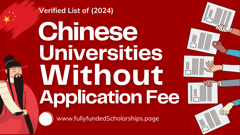 Chinese Universities With NO Application Fees 2024